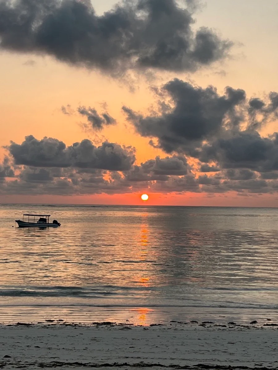 Indian Ocean boat at sunset